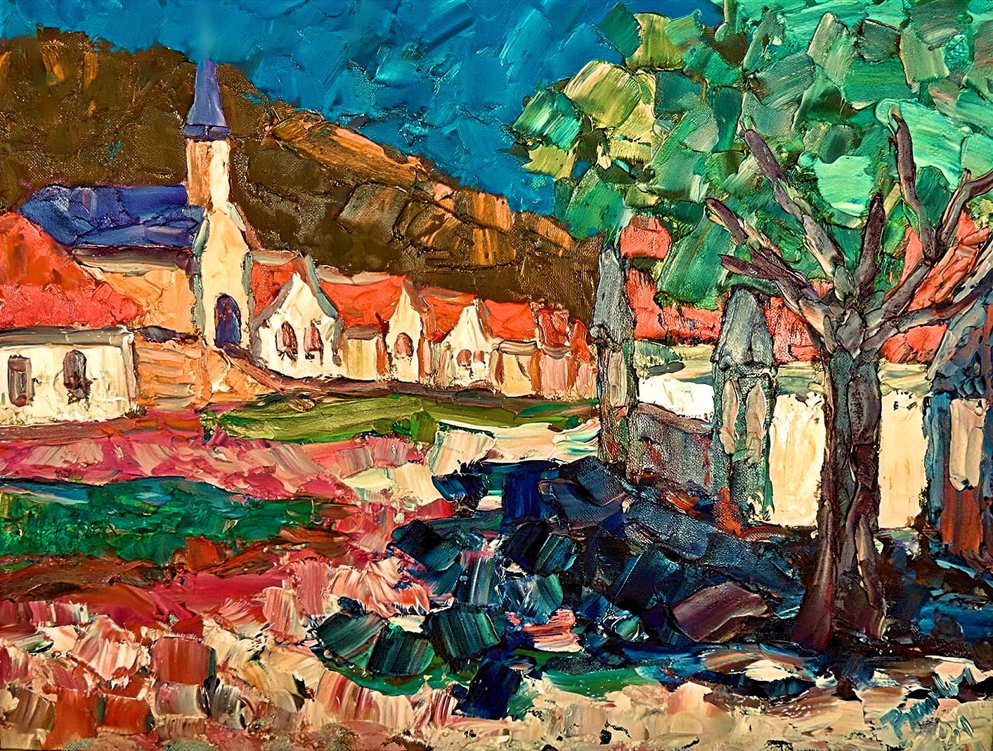 Original Painting Of Endre Bartos: Wine Cellars