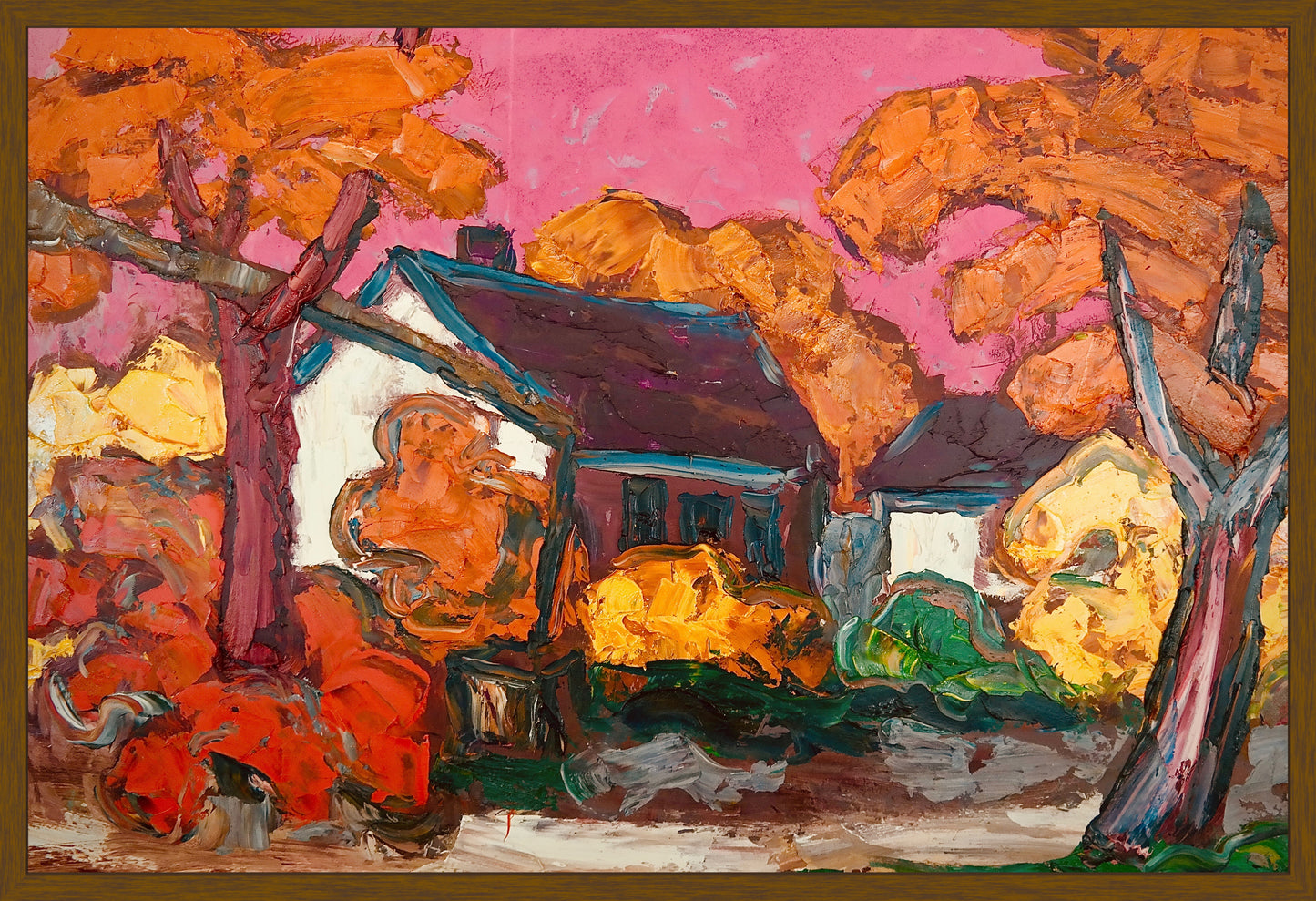 Original Painting of Endre Bartos: "Farm"