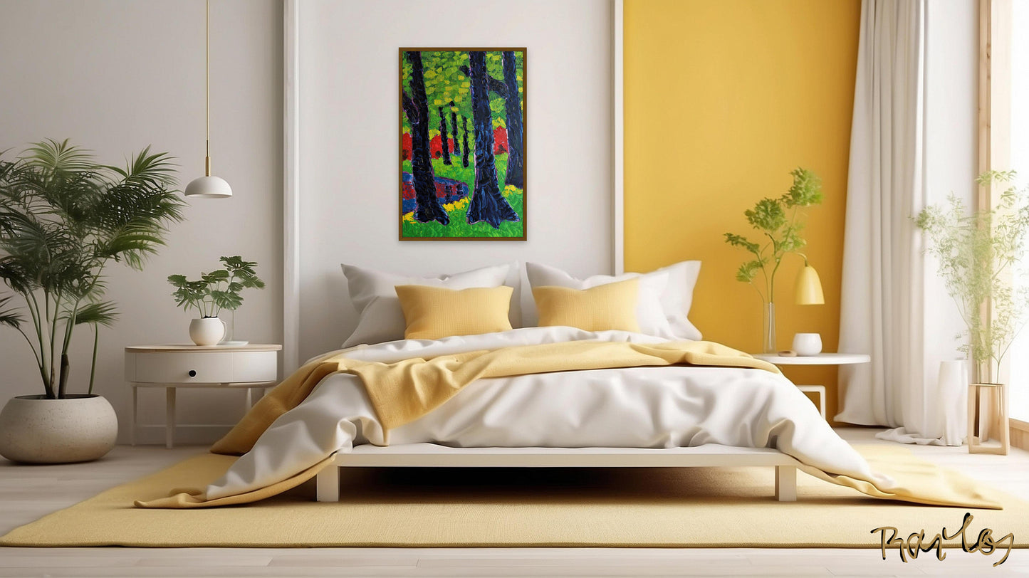 Original Painting of Endre Bartos: Blooming of Rhododendrons