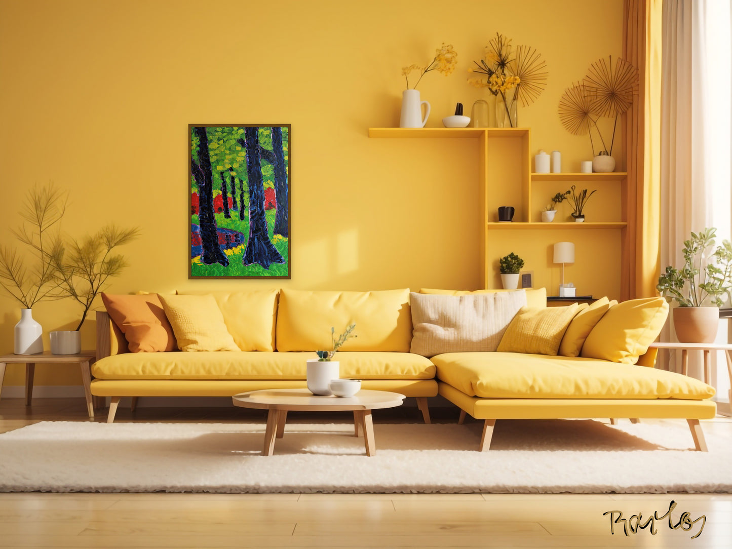 Original Painting of Endre Bartos: Blooming of Rhododendrons
