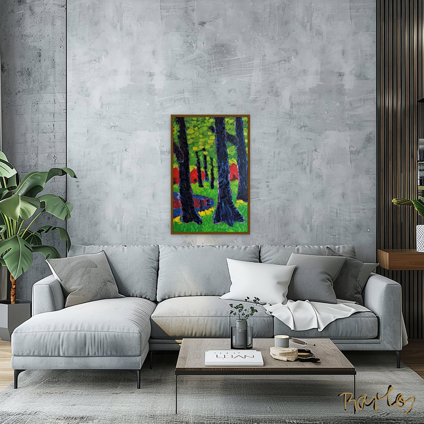 Original Painting of Endre Bartos: Blooming of Rhododendrons