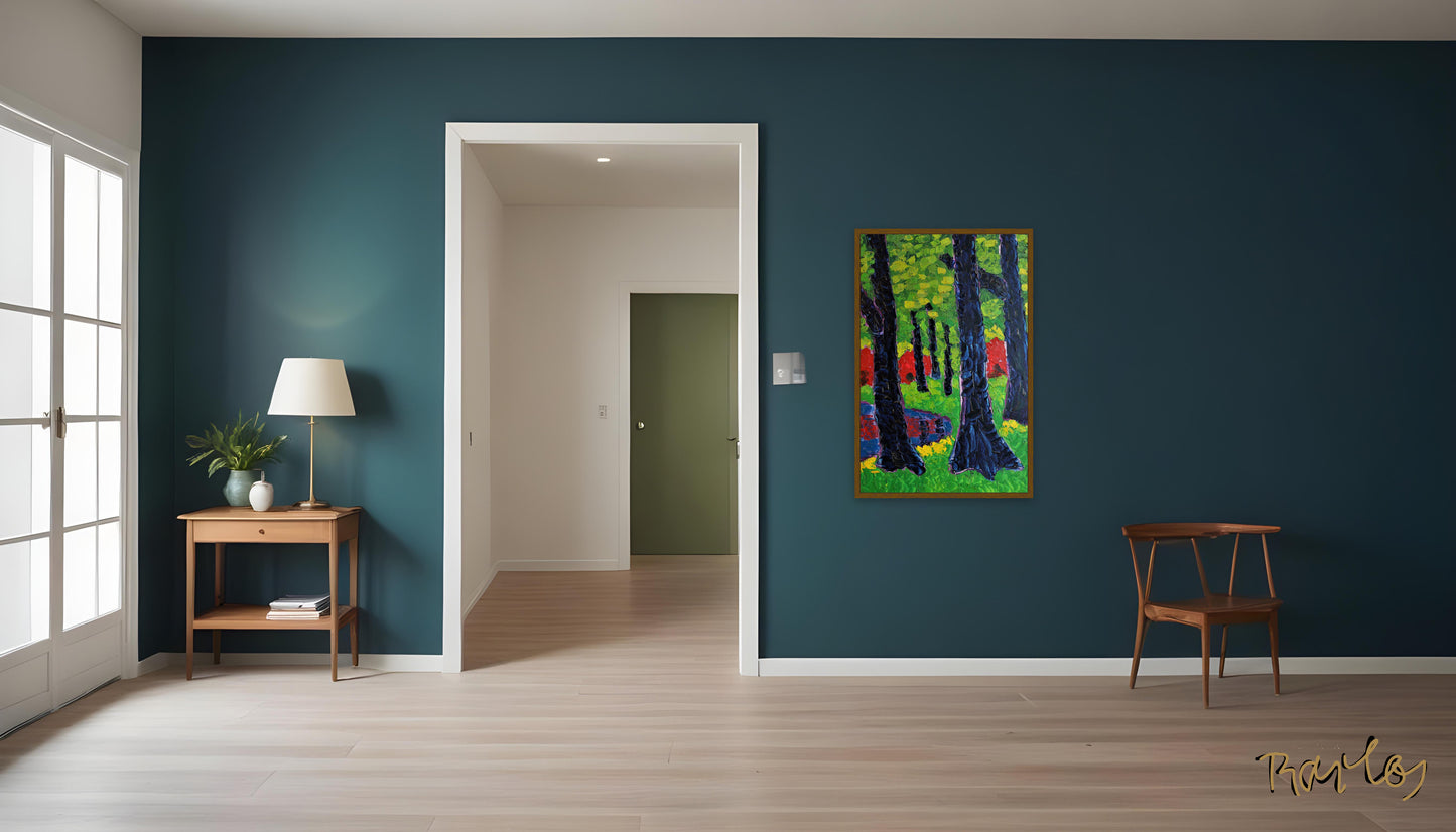 Original Painting of Endre Bartos: Blooming of Rhododendrons