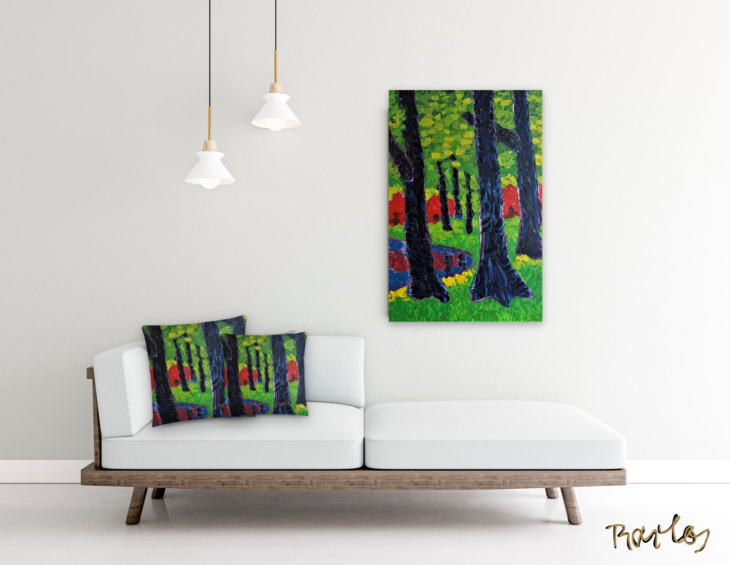 Art Pillow Endre Bartos: “Blooming of Rhododendrons”