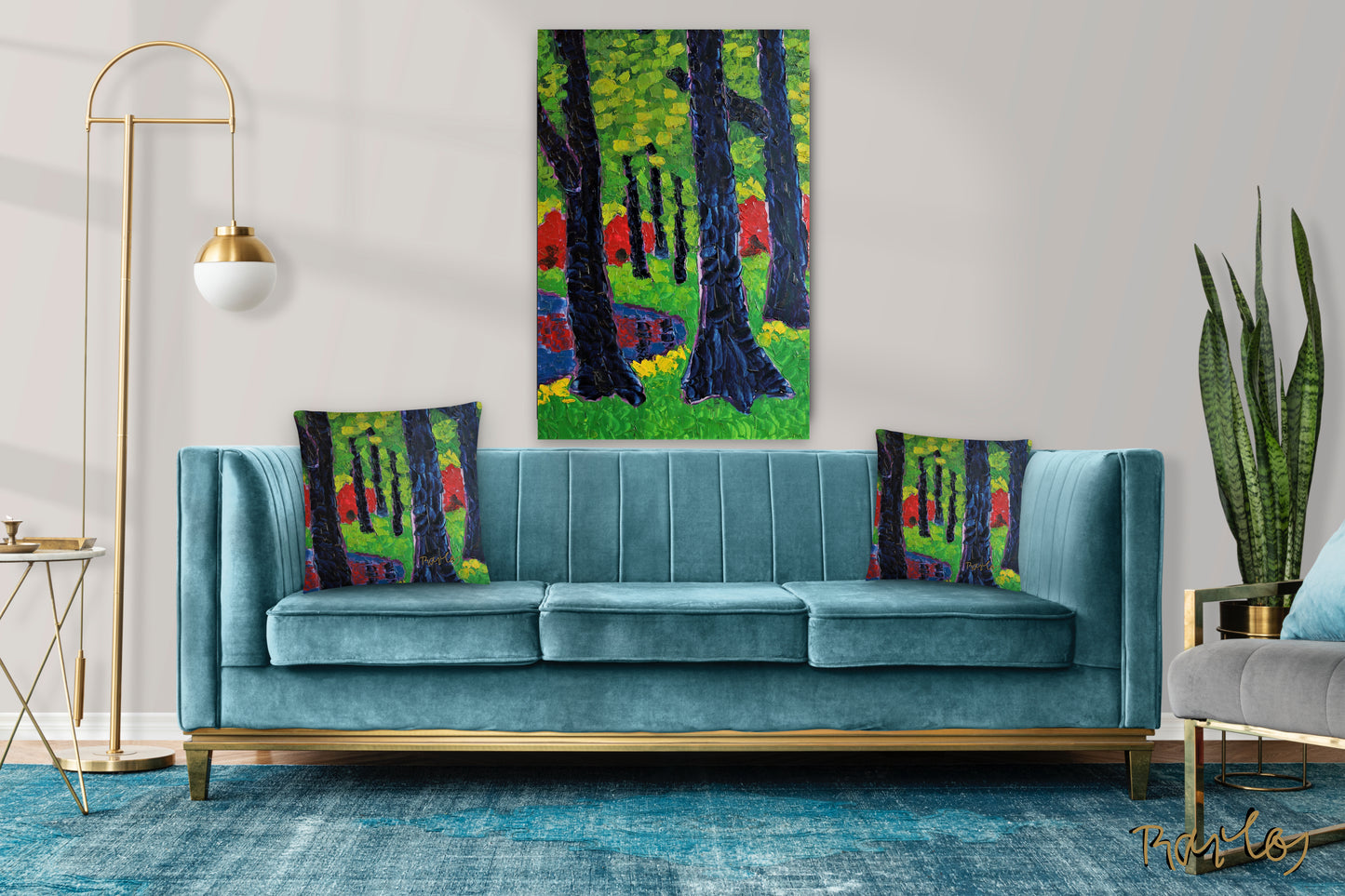 Art Pillow Endre Bartos: “Blooming of Rhododendrons”