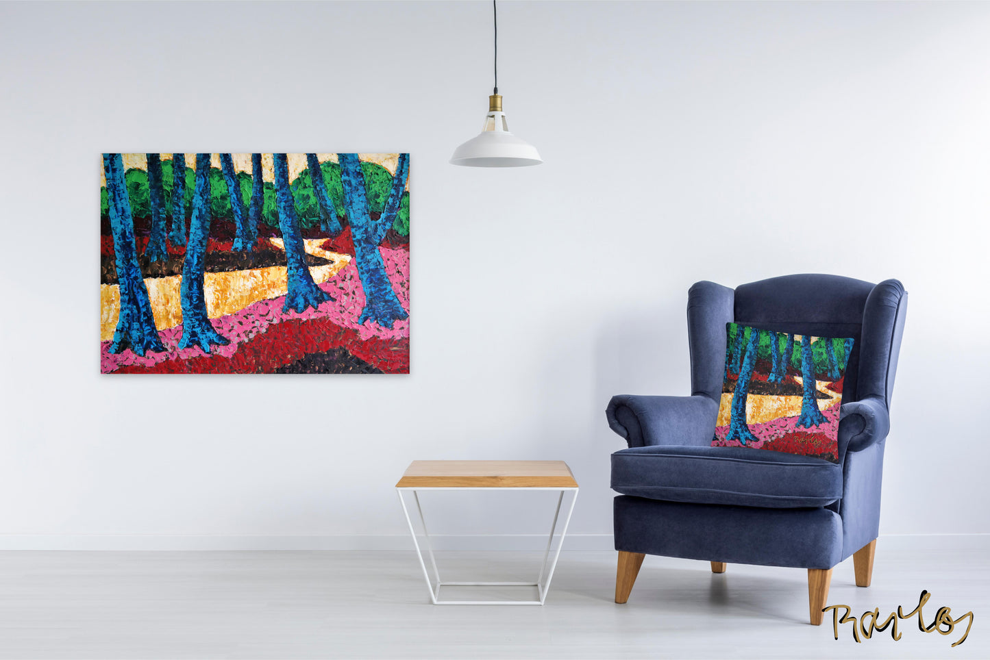 Art Pillow Endre Bartos: “Golden River”