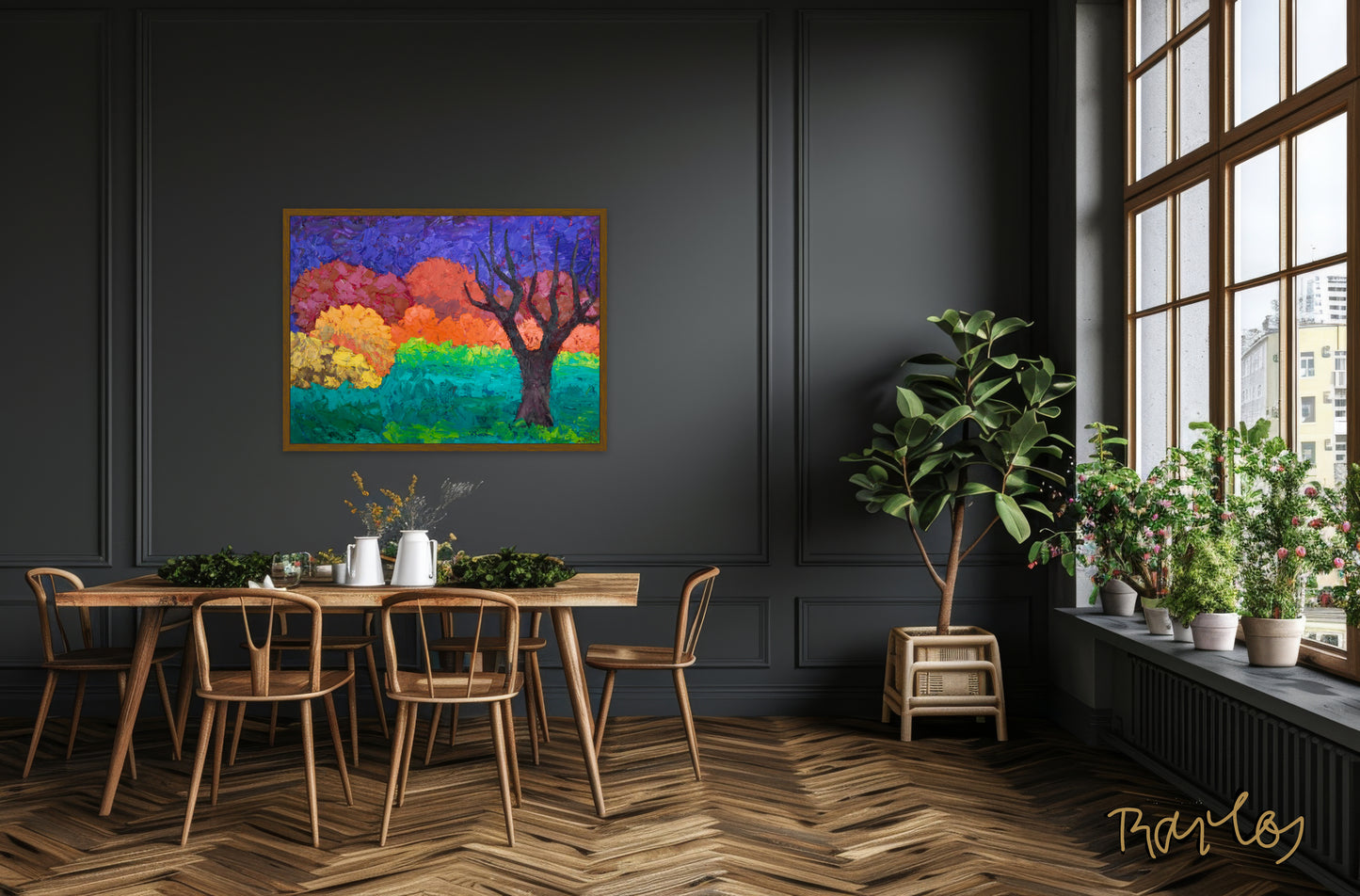 Original Painting of Endre Bartos: "Lonely Tree"