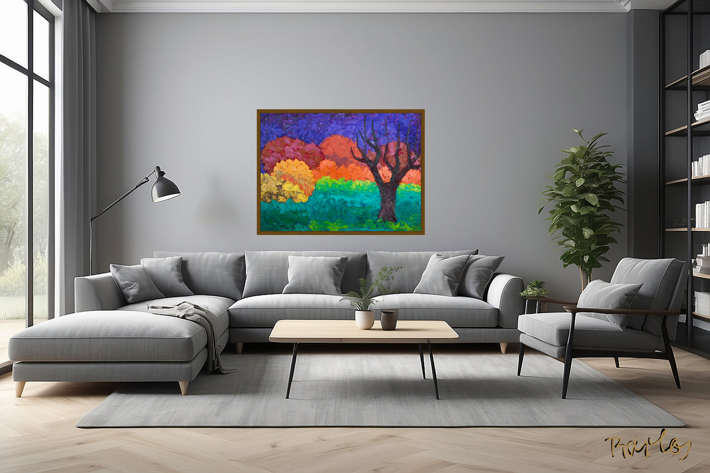 Original Painting of Endre Bartos: "Lonely Tree"