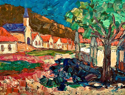 Original Painting Of Endre Bartos: Wine Cellars