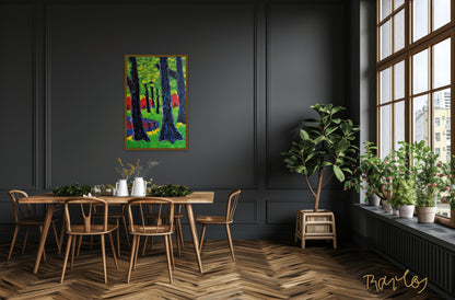 Original Painting of Endre Bartos: Blooming of Rhododendrons