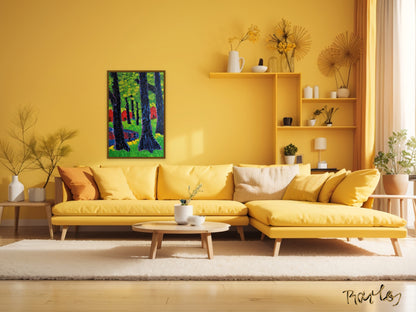 Original Painting of Endre Bartos: Blooming of Rhododendrons
