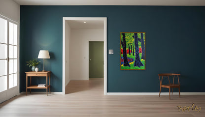Original Painting of Endre Bartos: Blooming of Rhododendrons