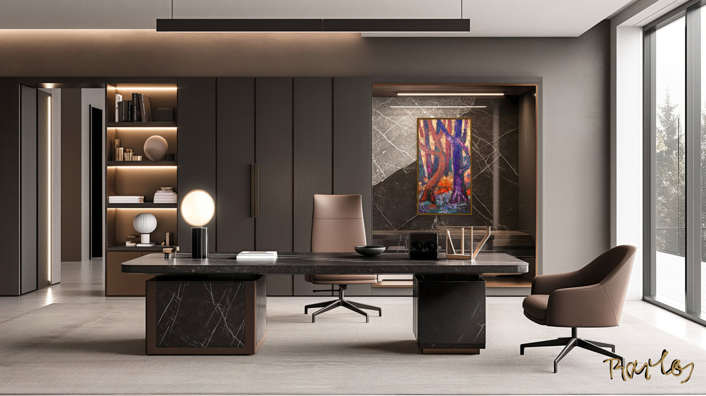 Original Painting of Endre Bartos: "Dancing Trees"