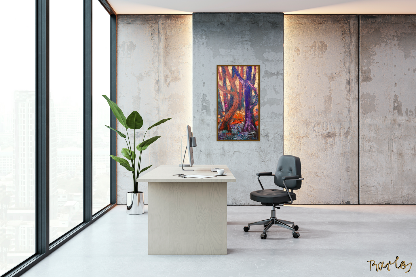 Original Painting of Endre Bartos: "Dancing Trees"