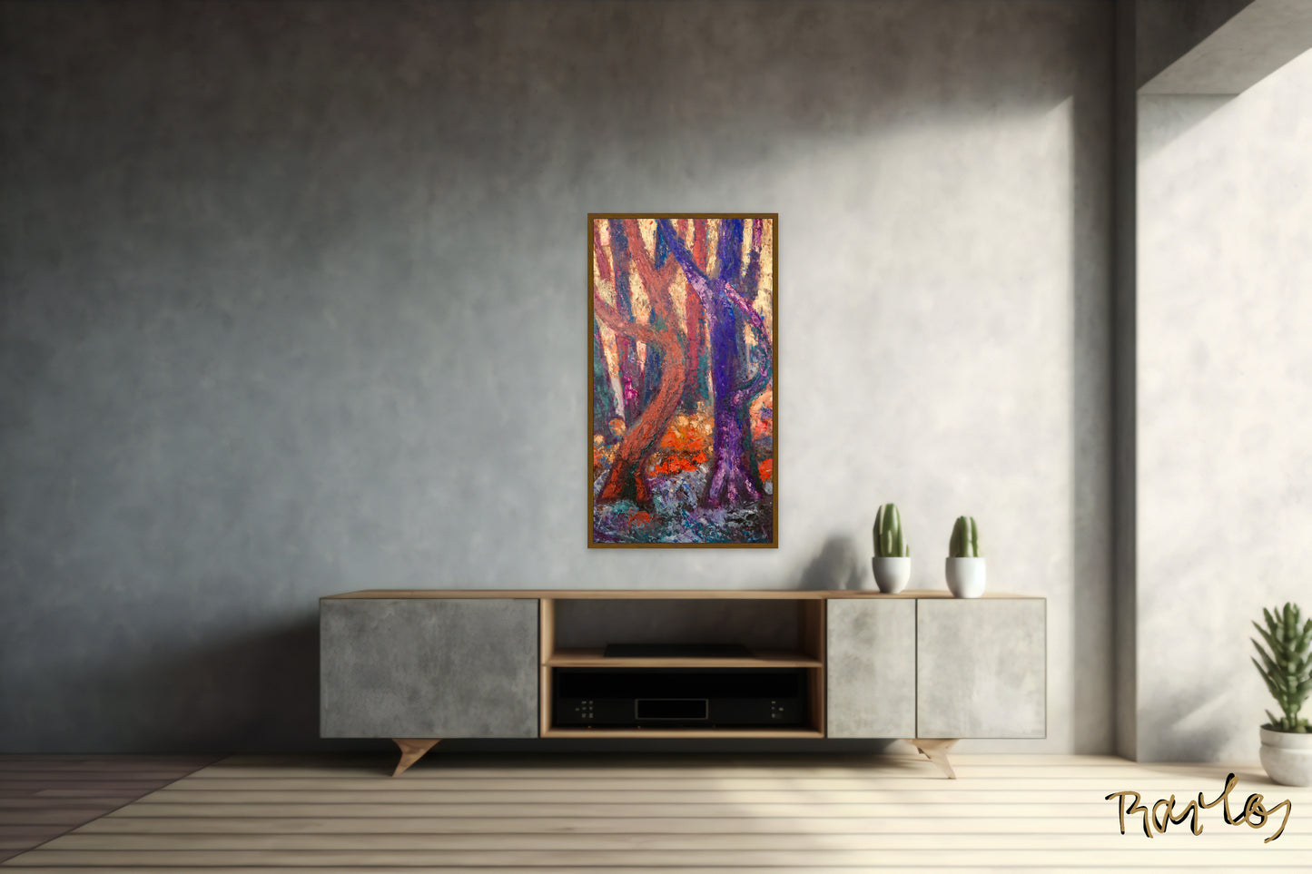 Original Painting of Endre Bartos: "Dancing Trees"