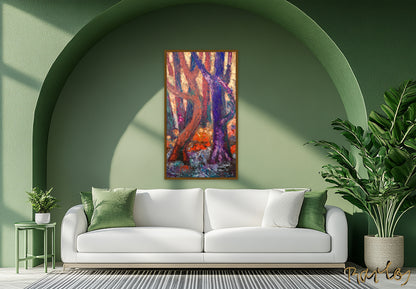 Original Painting of Endre Bartos: "Dancing Trees"