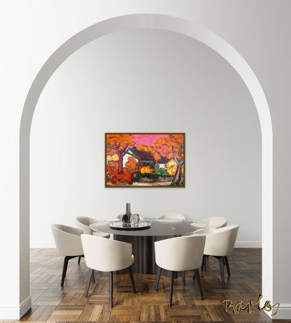 Original Painting of Endre Bartos: "Farm"