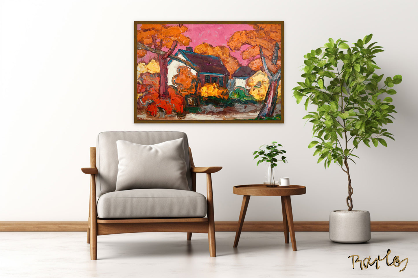 Original Painting of Endre Bartos: "Farm"