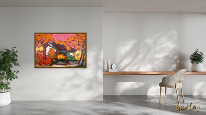 Original Painting of Endre Bartos: "Farm"