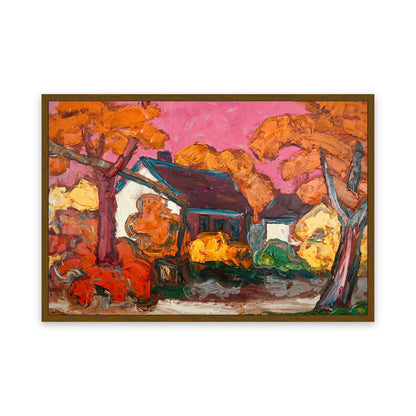 Original Painting of Endre Bartos: "Farm"
