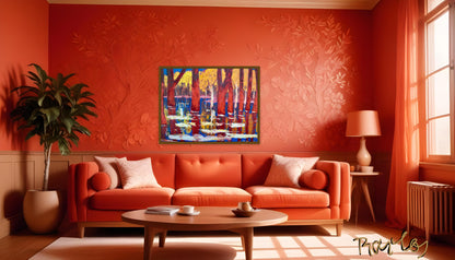 Original Painting of Endre Bartos: Flooding