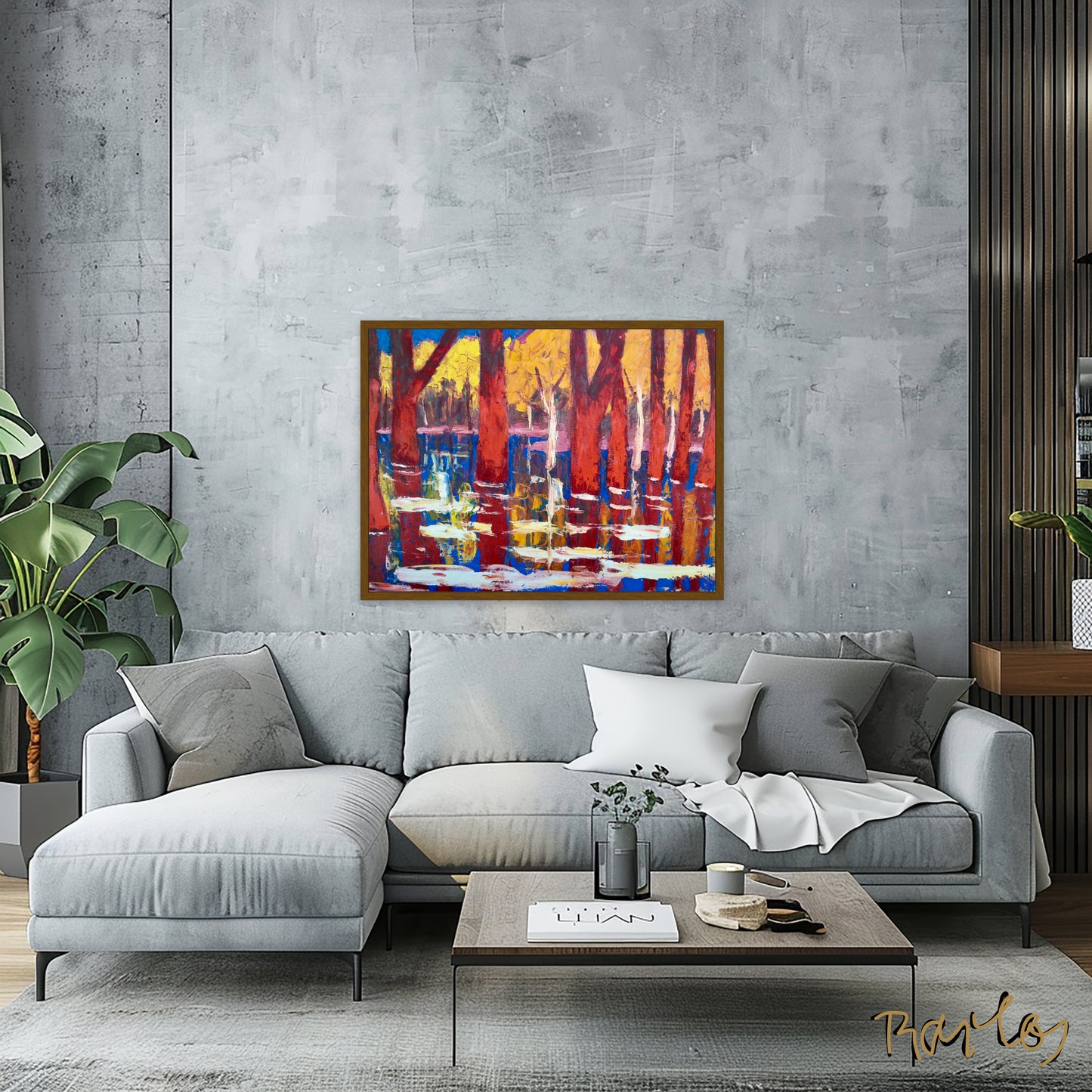 Original Painting of Endre Bartos: Flooding