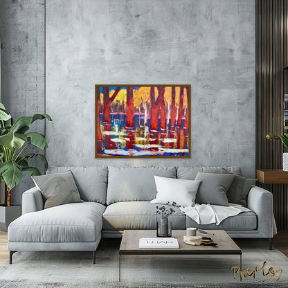 Original Painting of Endre Bartos: Flooding