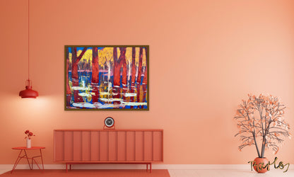 Original Painting of Endre Bartos: Flooding