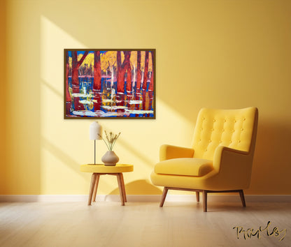 Original Painting of Endre Bartos: Flooding