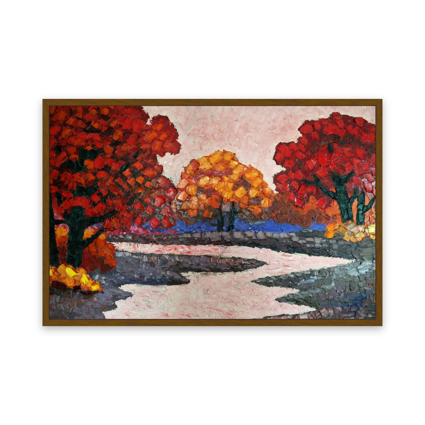 Original Painting Of Endre Bartos: "Pink River" 140x100cm