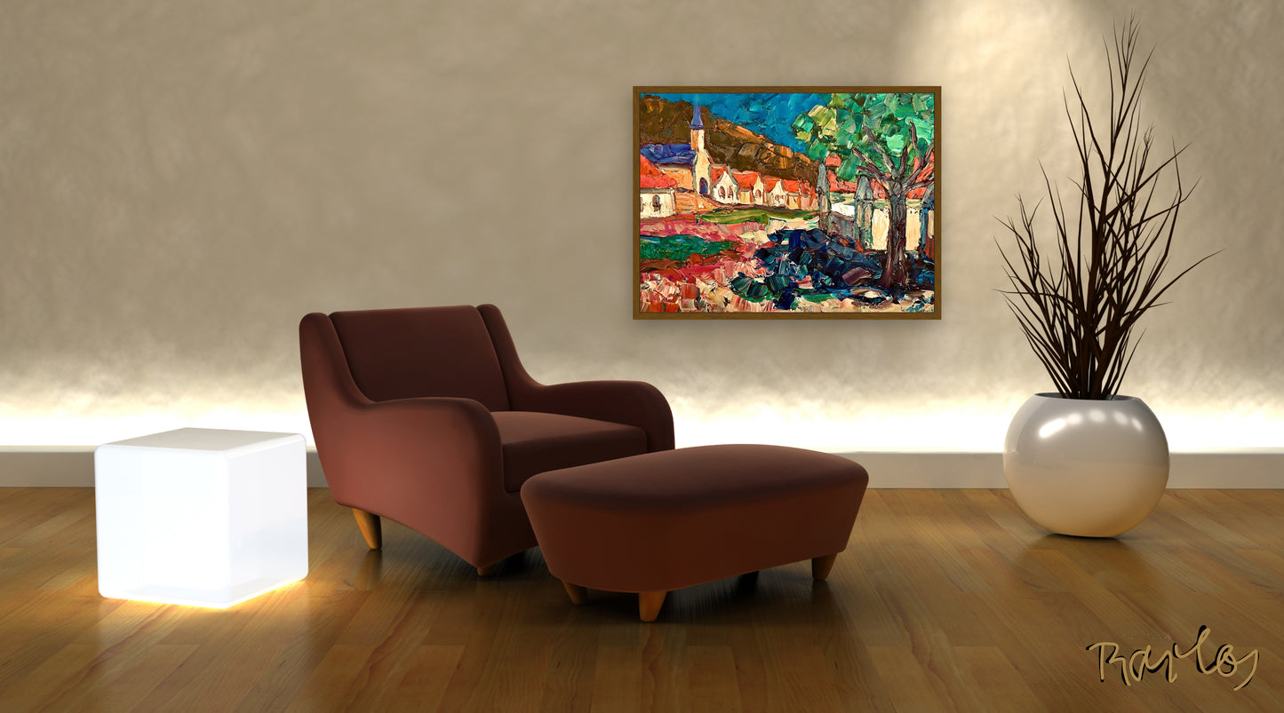 Original Painting Of Endre Bartos: Wine Cellars