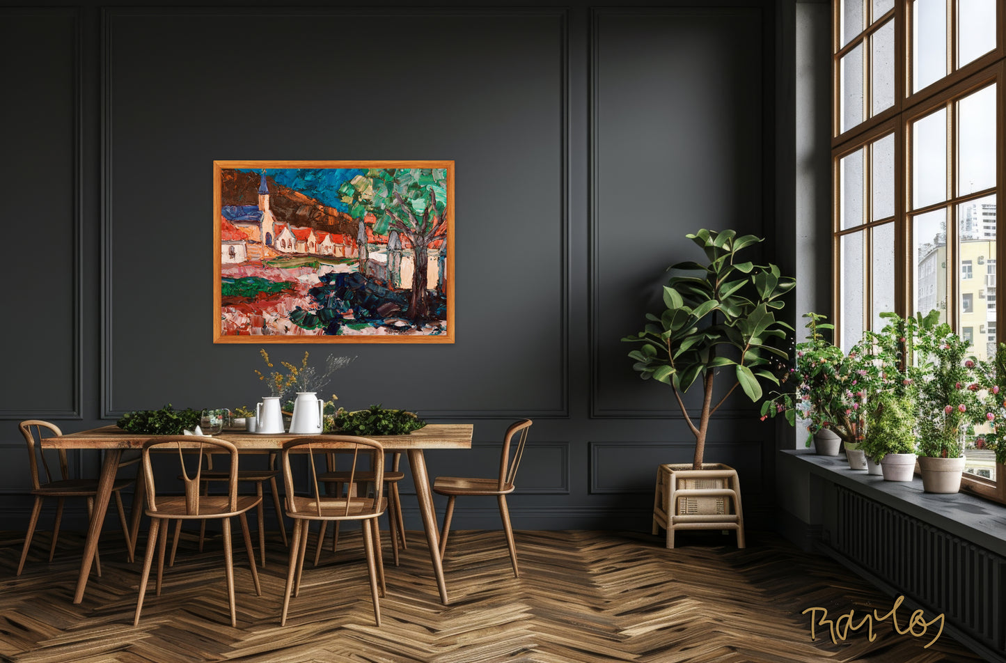 Original Painting Of Endre Bartos: Wine Cellars